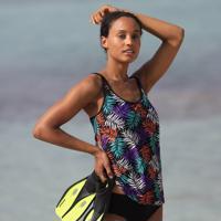 Fürdőruha tankini top Malaya mintával
