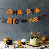 Halloween-i papír girland - &#34;Happy Halloween&#34; felirat - 3,5 m