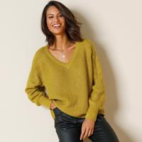V-nyakú mohair touch pulóver